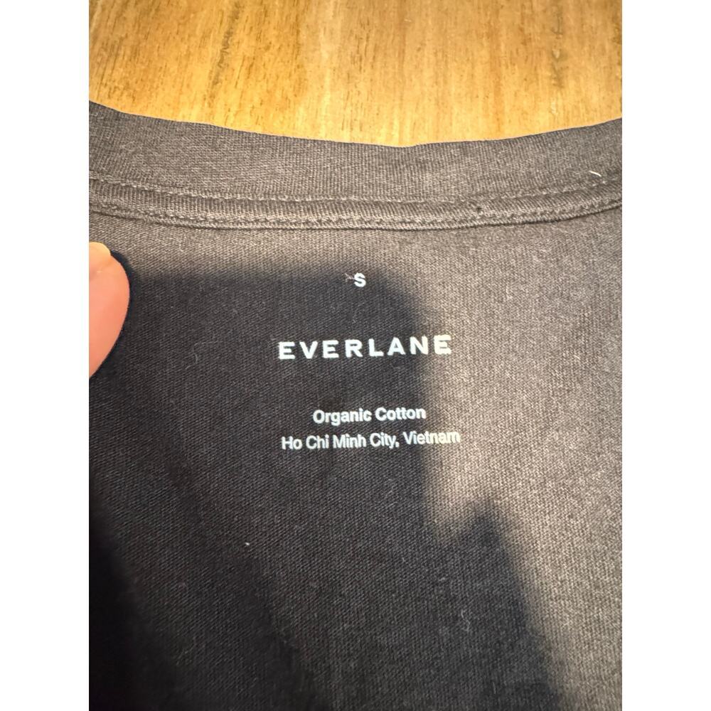 Everlane Womens‎ Organic Cotton V-Neck Basic Black Tee SIZE S - Picture 3 of 6